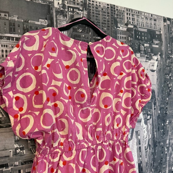 World Market Pink Abstract Print Cropped Jumpsuit Size S/M - Picture 4 of 5